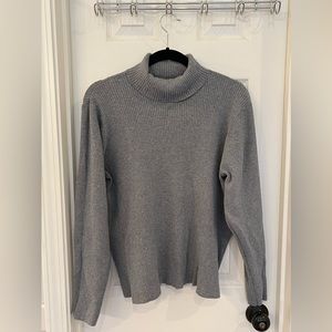 Gray Ribbed Turtleneck